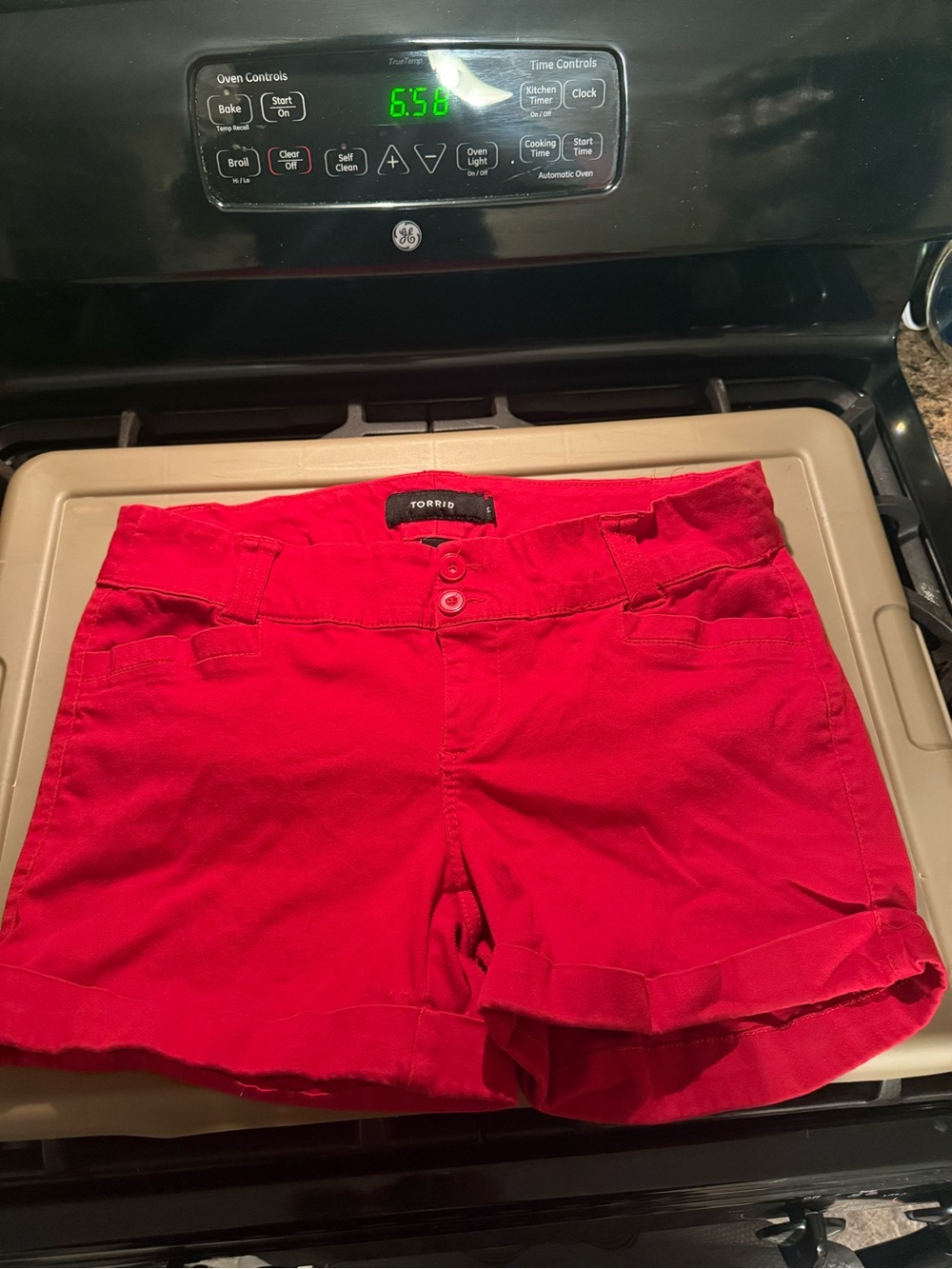 torrid 12 Red Shorts with Rolled Hem
